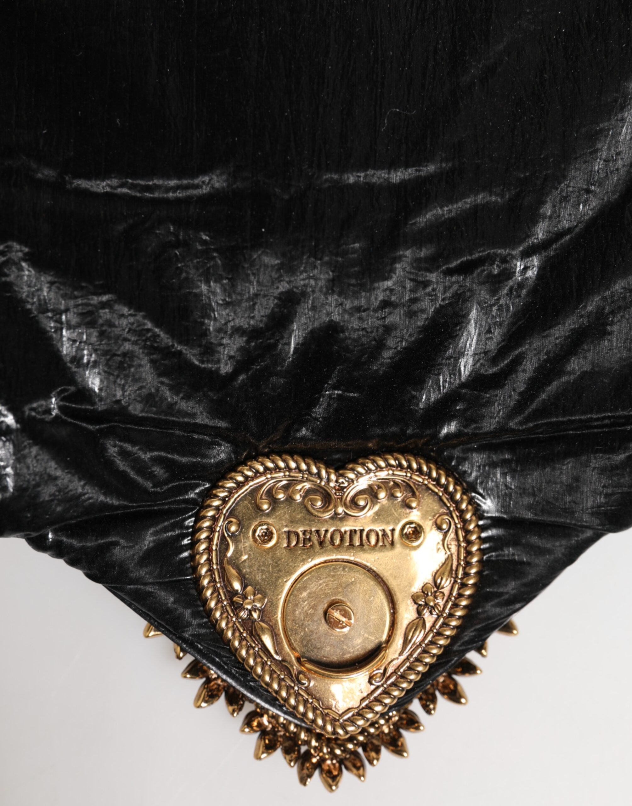 Dolce &amp; Gabbana Black Quilted Nylon Devotion Satchel Chain Strap Bag