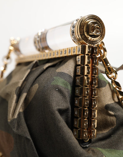 Dolce &amp; Gabbana Multicolor Sicily Medium Camouflage Shoulder Strap Bag
