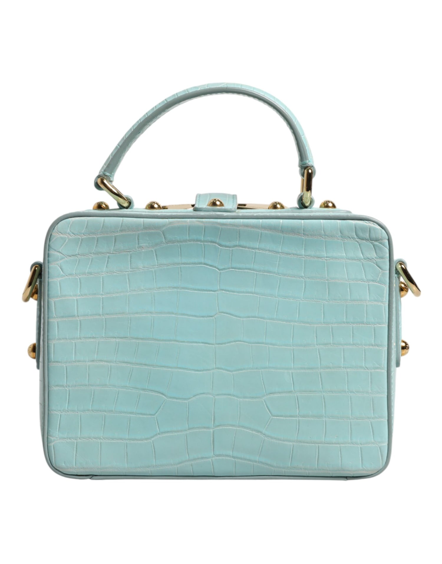 Dolce &amp; Gabbana Mint Green Embossed Leather Padlock Shoulder Bag