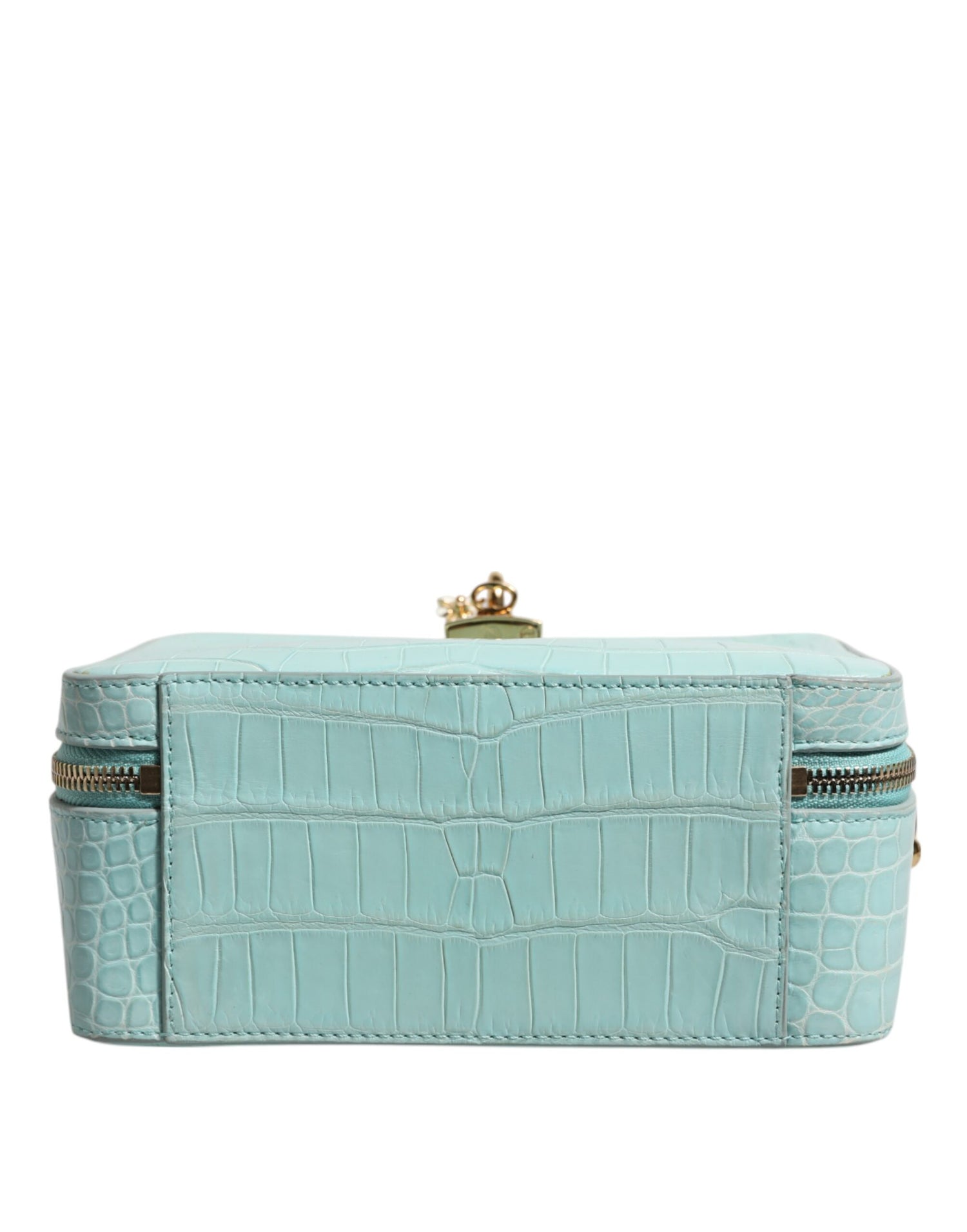 Dolce &amp; Gabbana Mint Green Embossed Leather Padlock Shoulder Bag