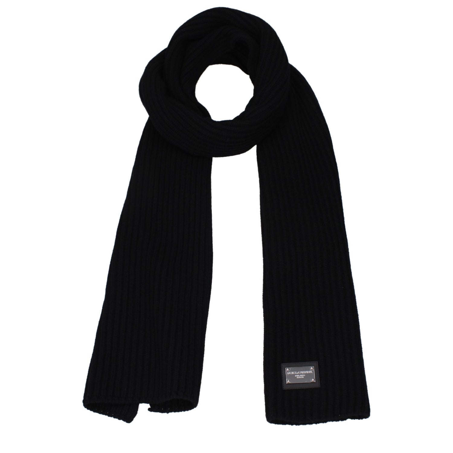 Dolce &amp; Gabbana Black Wool Scarves