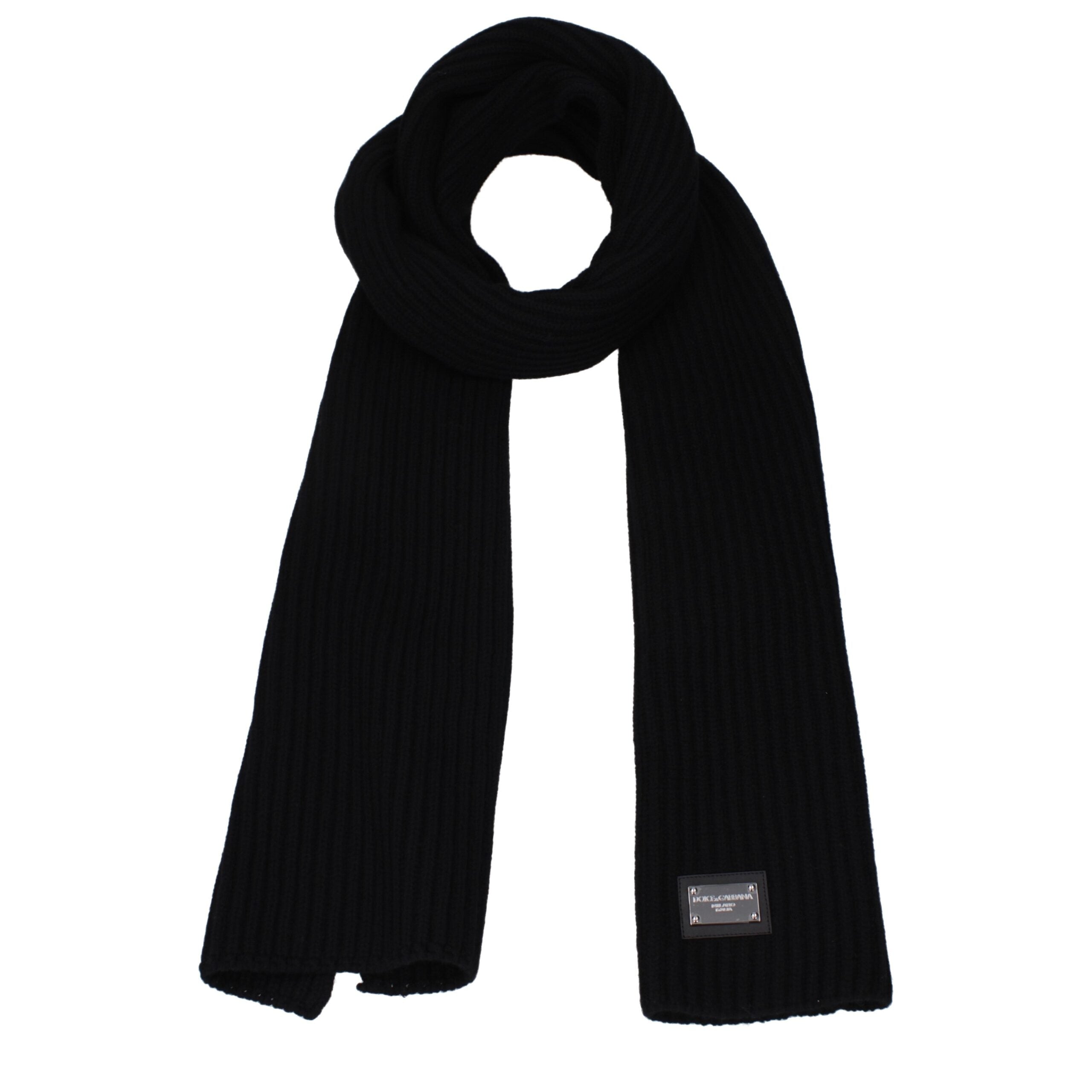 Dolce &amp; Gabbana Black Wool Scarves