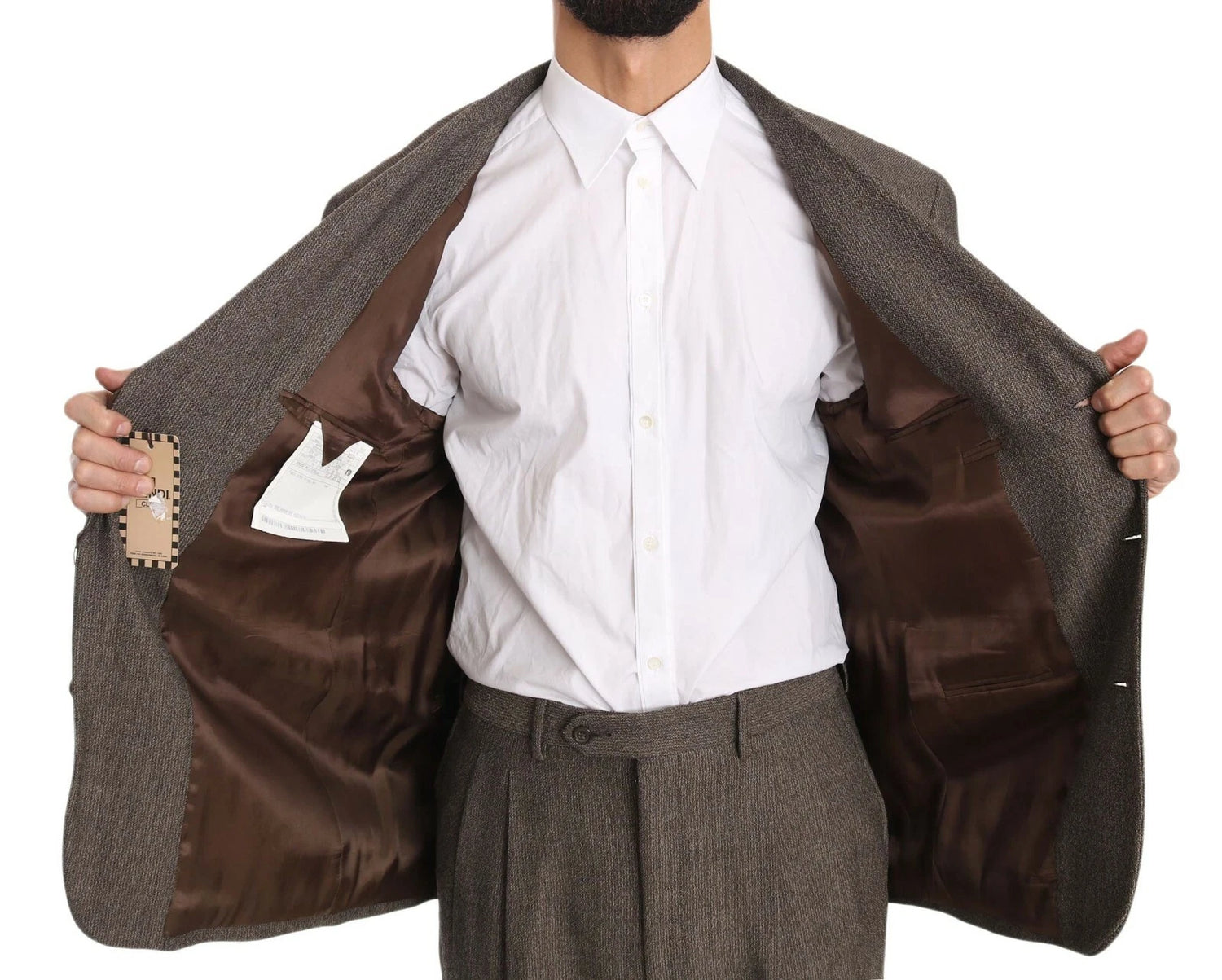Dolce &amp; Gabbana Brown Single Breasted Wool Suit