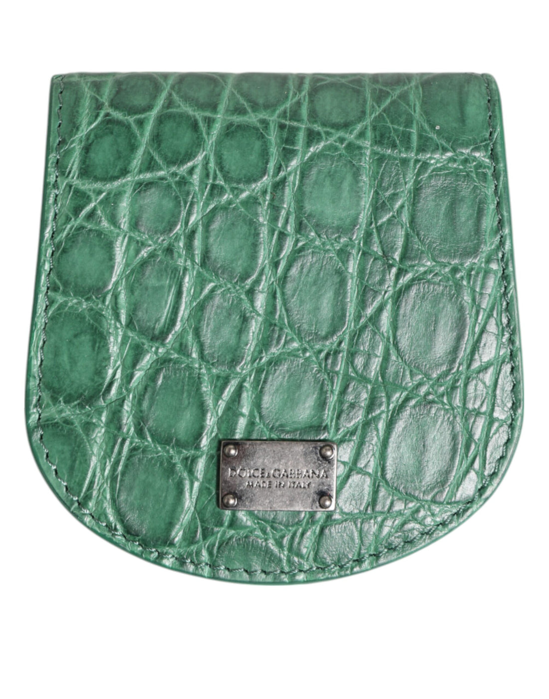 Dolce &amp; Gabbana Green Exotic Skin Coin Condom Case Holder Pocket Wallet