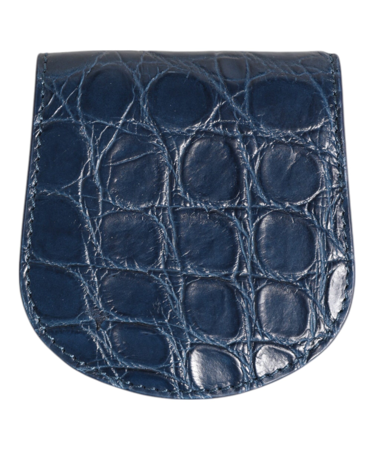 Dolce &amp; Gabbana Blue Exotic Skin Coin Condom Case Holder Pocket Wallet
