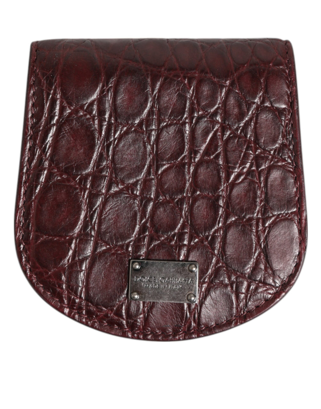 Dolce &amp; Gabbana Burgundy Exotic Skin Coin Condom Case Holder Pocket Wallet
