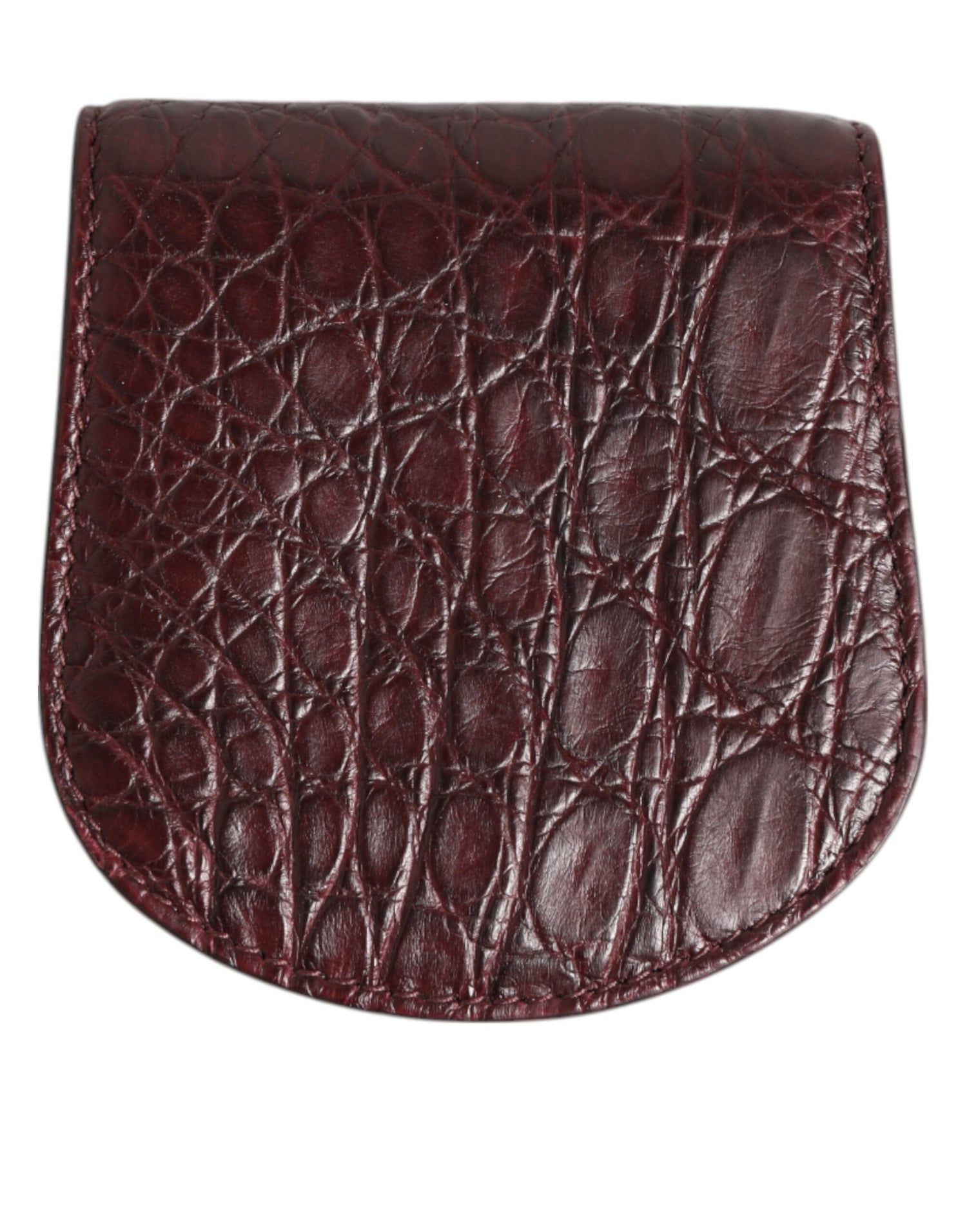 Dolce &amp; Gabbana Burgundy Exotic Skin Coin Condom Case Holder Pocket Wallet