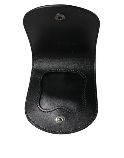 Dolce &amp; Gabbana Black Exotic Skin Coin Condom Case Holder Pocket Wallet