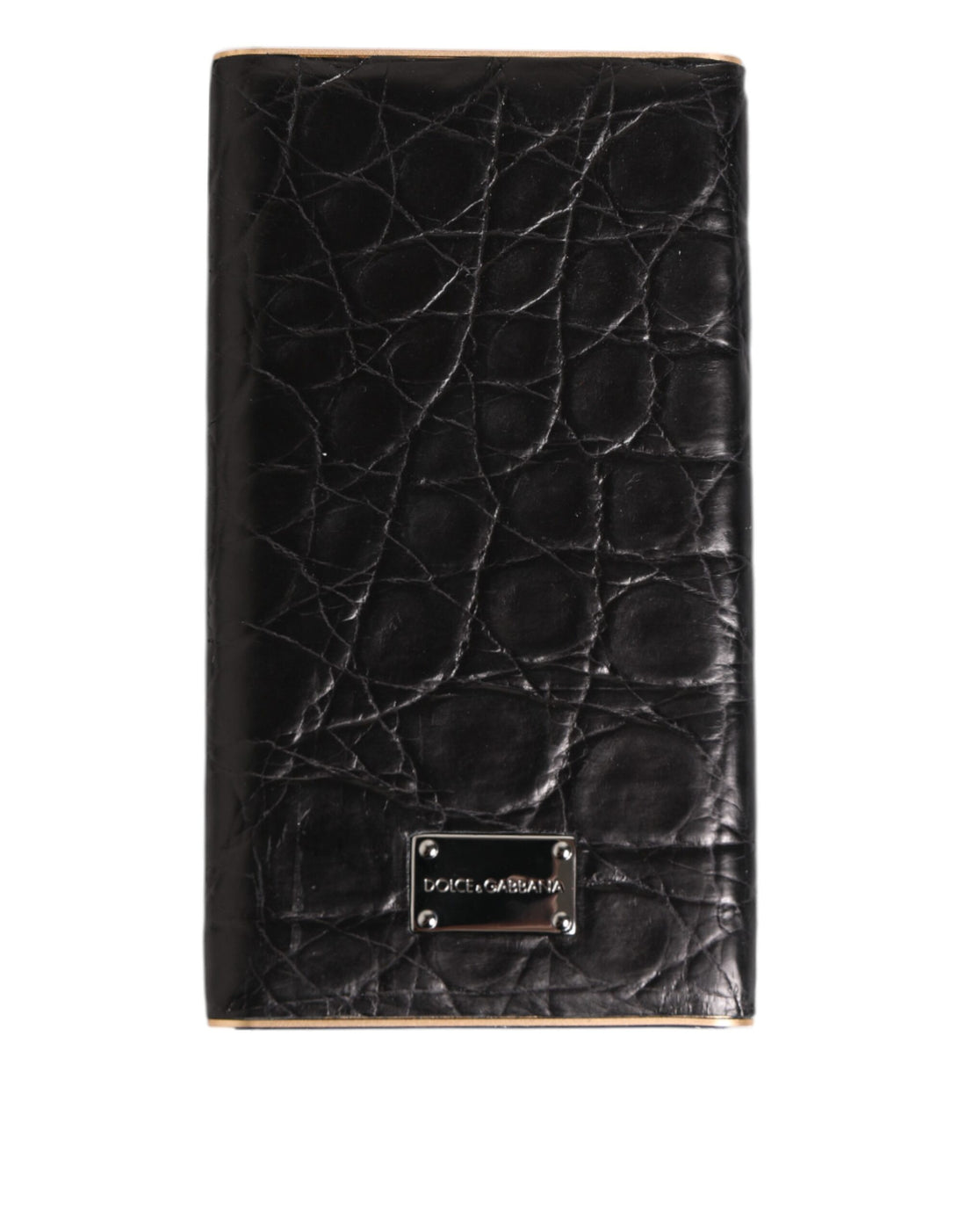 Dolce &amp;amp; Gabbana Svart Läder Exotisk Hud 3000mAh Powerbank Laddare USB