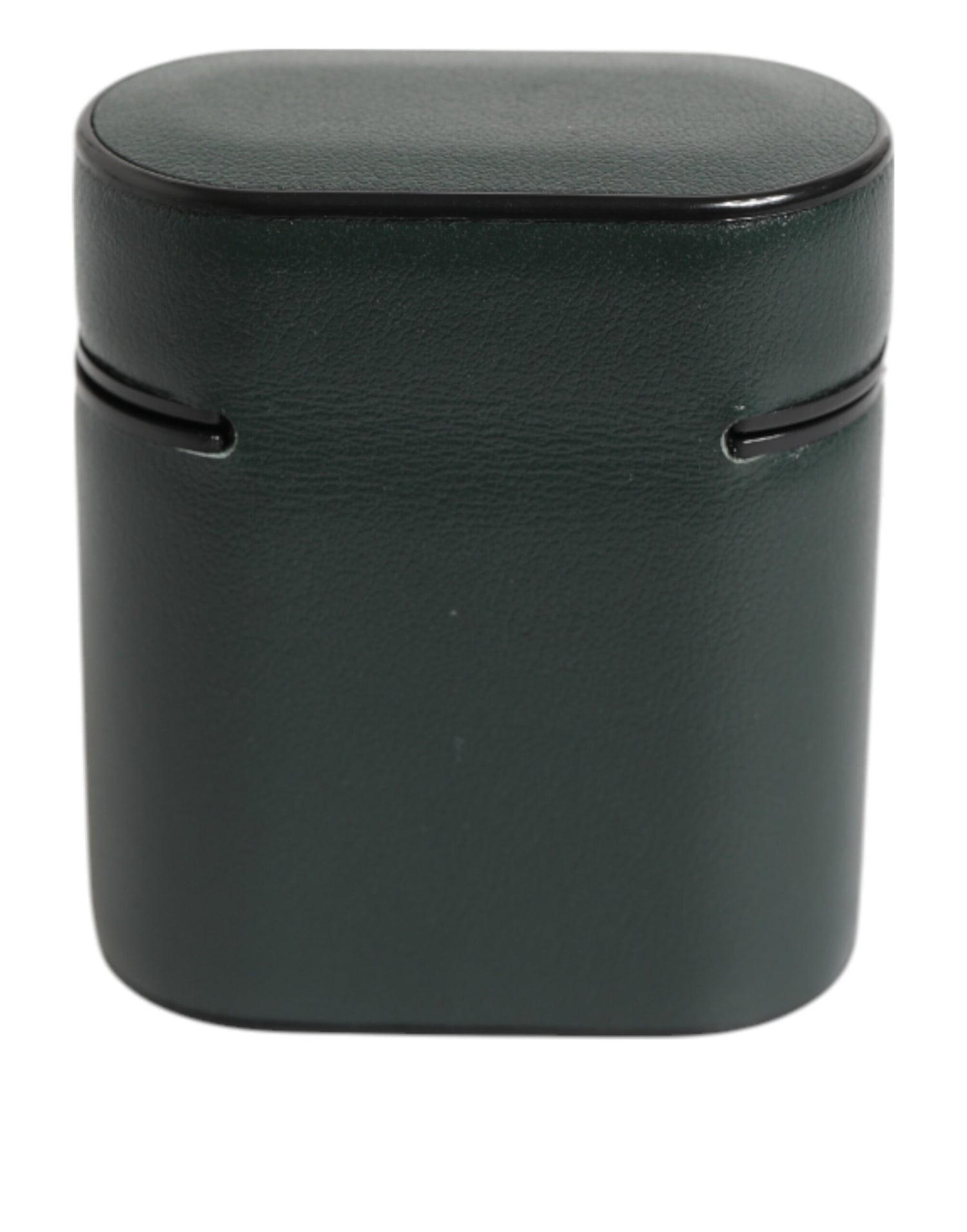 Dolce &amp; Gabbana Black Leather Logo Print Flip Holder Men Airpods Case