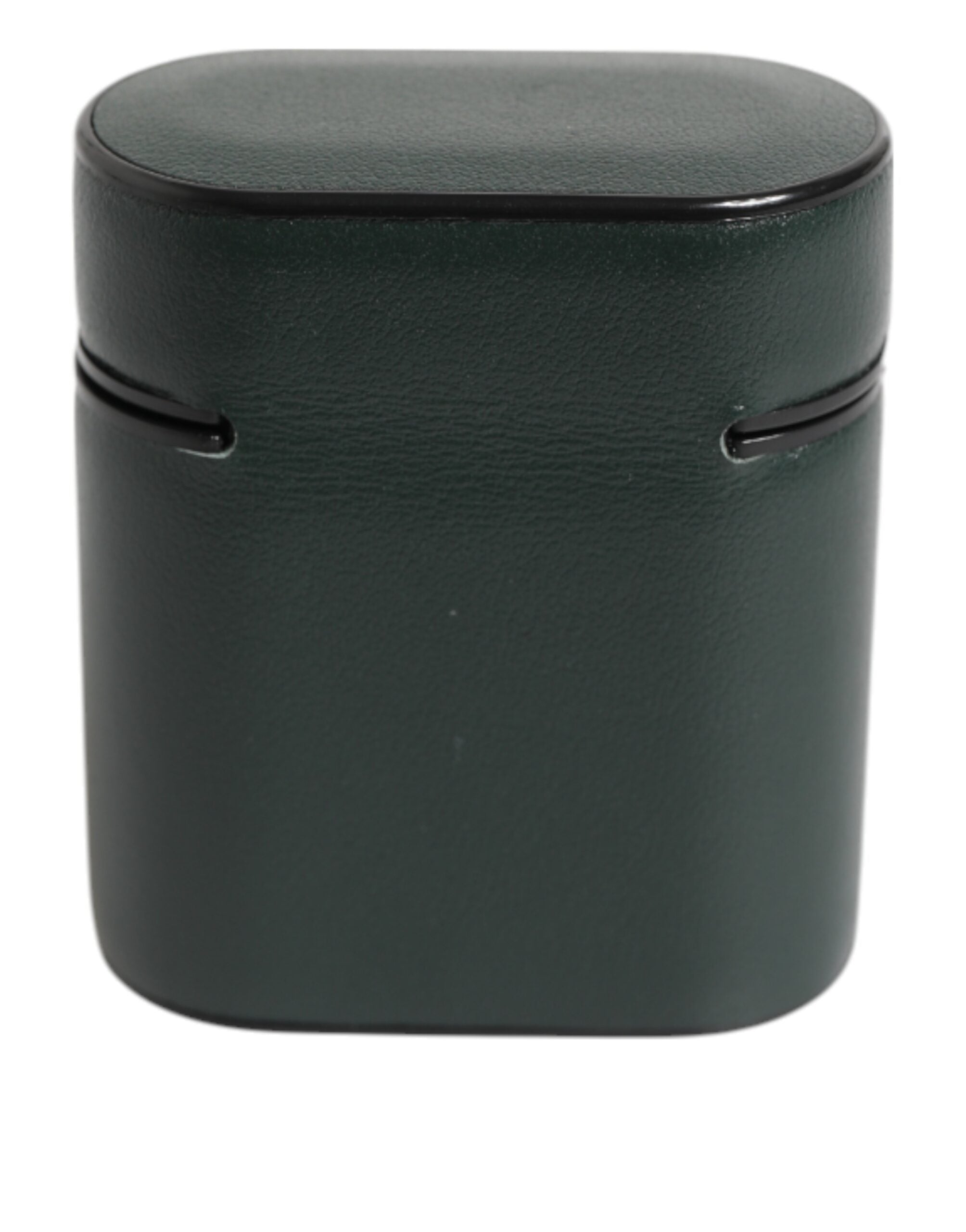 Dolce &amp; Gabbana Black Leather Logo Print Flip Holder Men Airpods Case