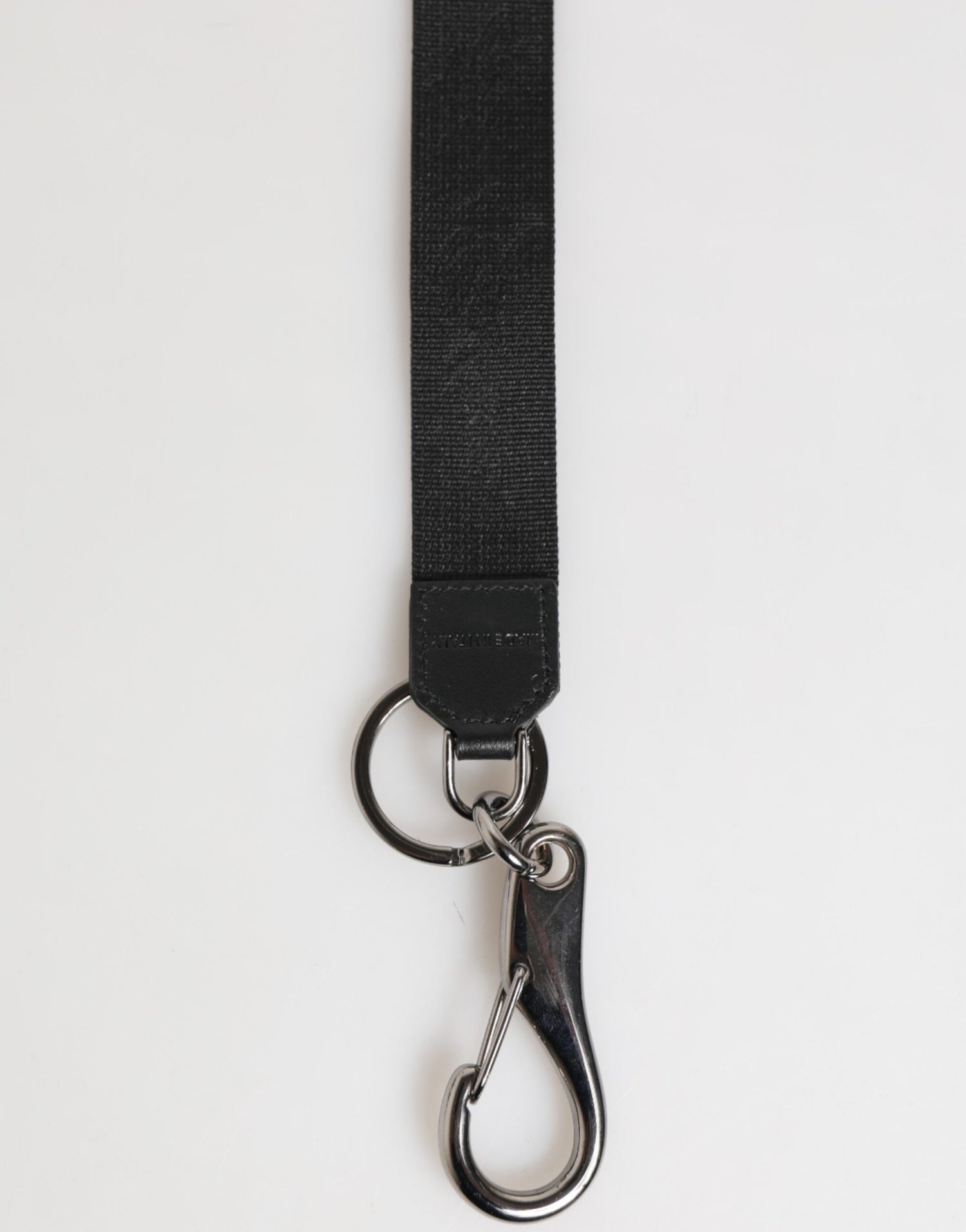 Dolce &amp; Gabbana Black Red Polyester DG Logo Silver Men Keychain Keyring