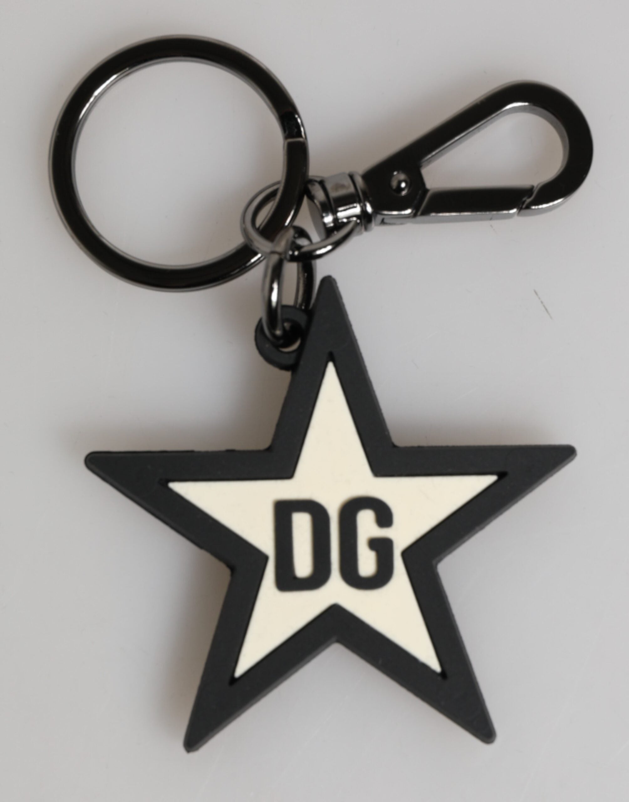 Dolce &amp; Gabbana White Black DG Logo Star Rubber Men&