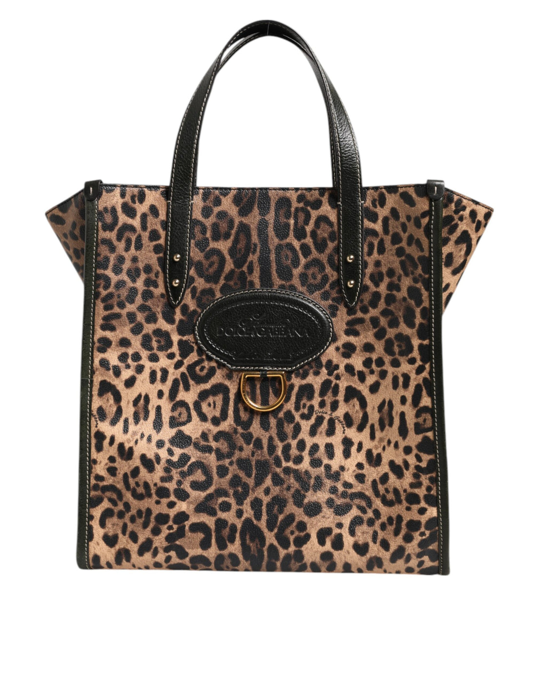 Dolce &amp; Gabbana Multicolor Leopard Shopping Tote Shoulder Women Borse Bag