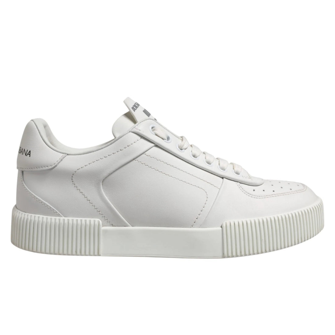 Dolce &amp; Gabbana White Miami Leather Low Top Men Sneakers Shoes