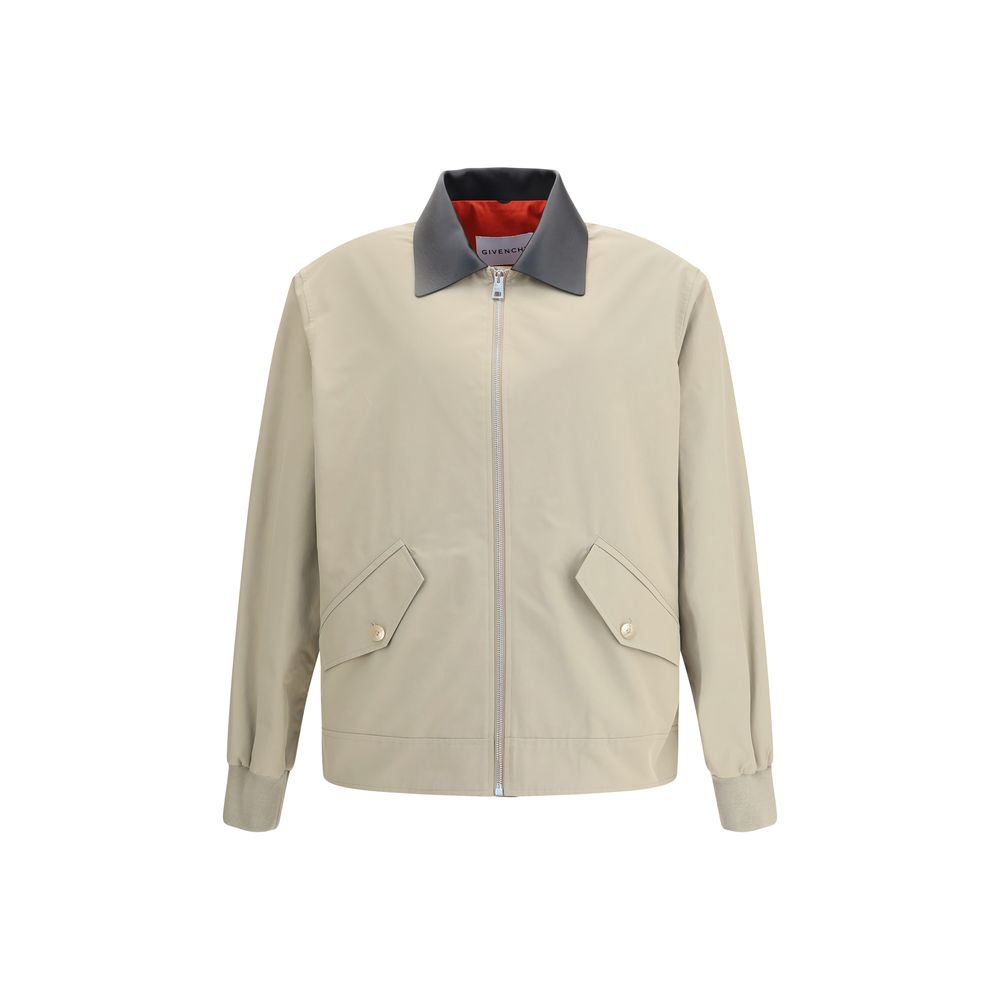 Givenchy Harrington-jacka i bomull med läderdetaljer