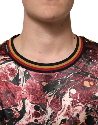 Dolce &amp;amp; Gabbana Flerfärgad Polyester Marmor Mönstrad Oversize T-shirt