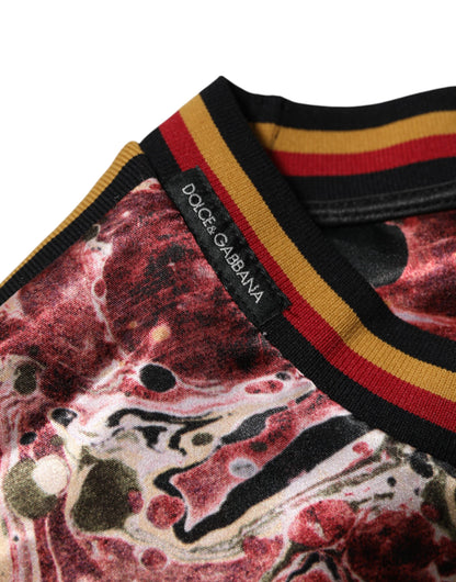 Dolce &amp;amp; Gabbana Flerfärgad Polyester Marmor Mönstrad Oversize T-shirt
