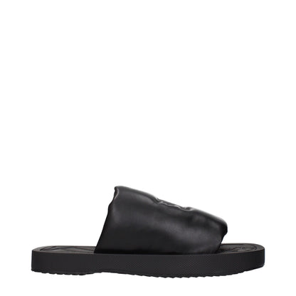 Burberry svarta lädertofflor och sandaler