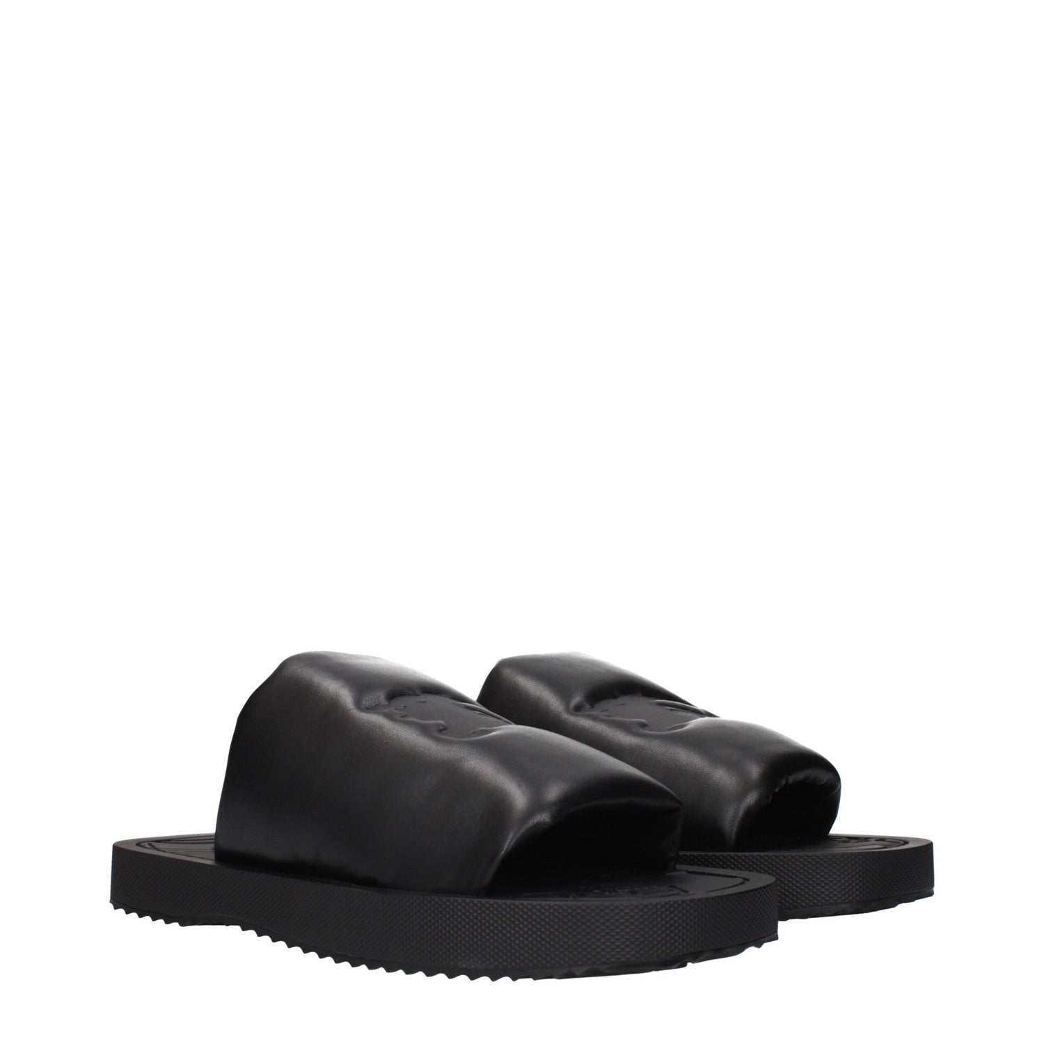 Burberry svarta lädertofflor och sandaler