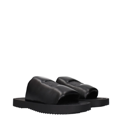 Burberry svarta lädertofflor och sandaler