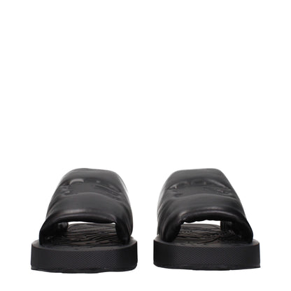 Burberry svarta lädertofflor och sandaler