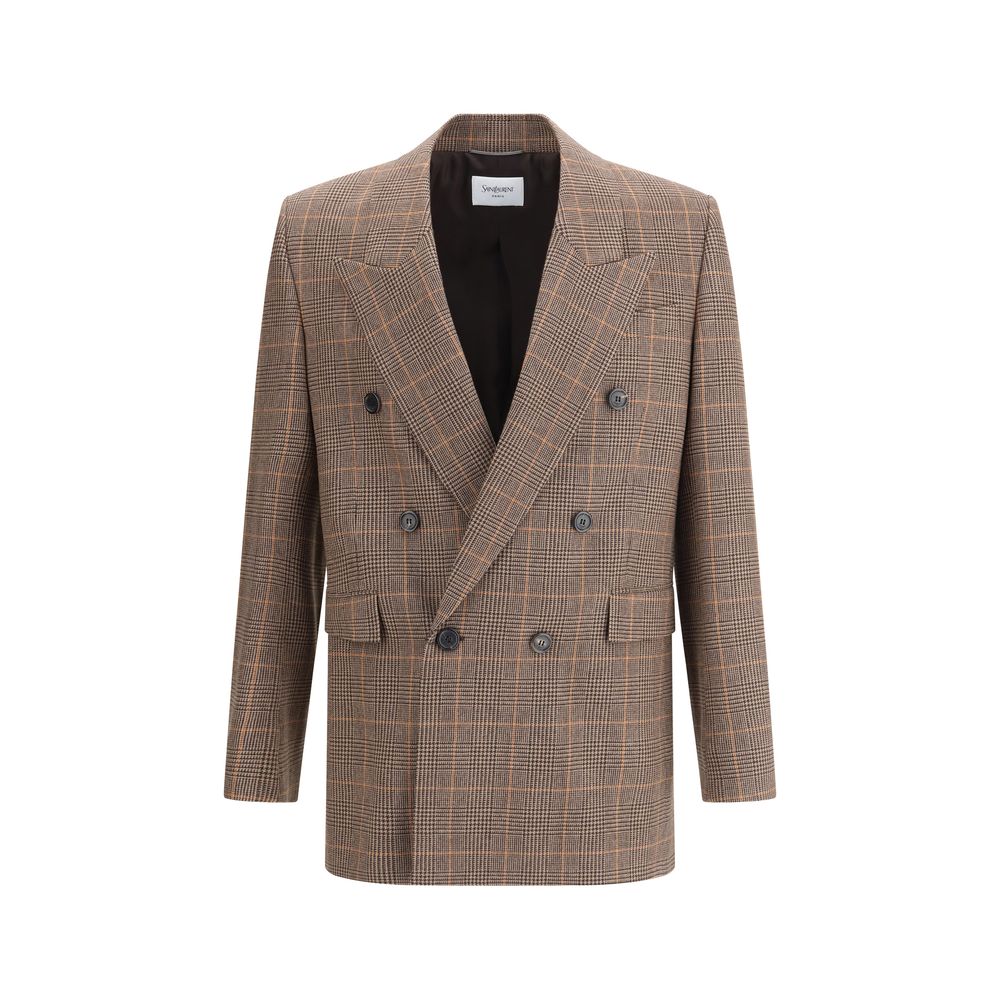Saint Laurent Prince de Galles blazer i ull