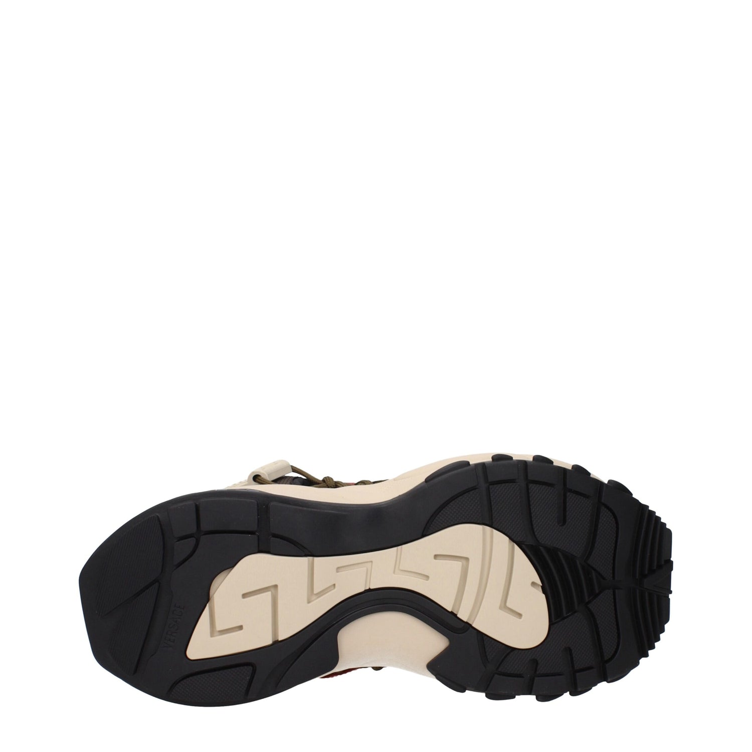 Versace Beige Leather Athletic Sneakers