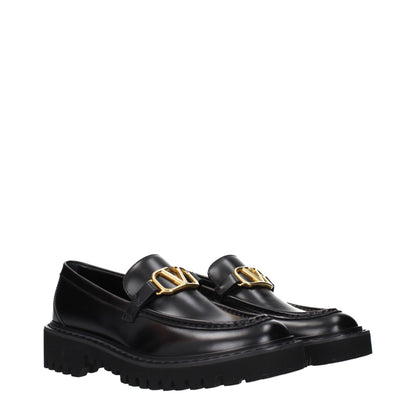 Valentino Garavani svarta slip-on loafers i läder