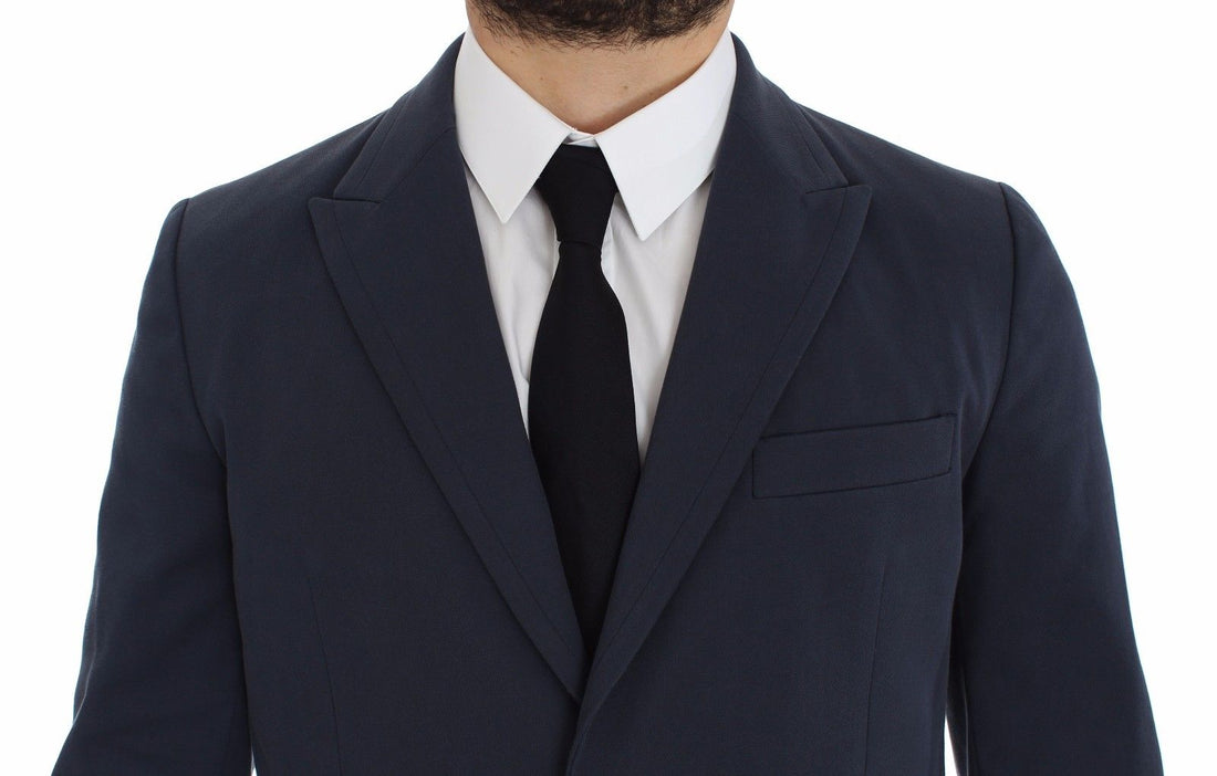 Dolce &amp; Gabbana Blue Cotton Stretch Casual Blazer
