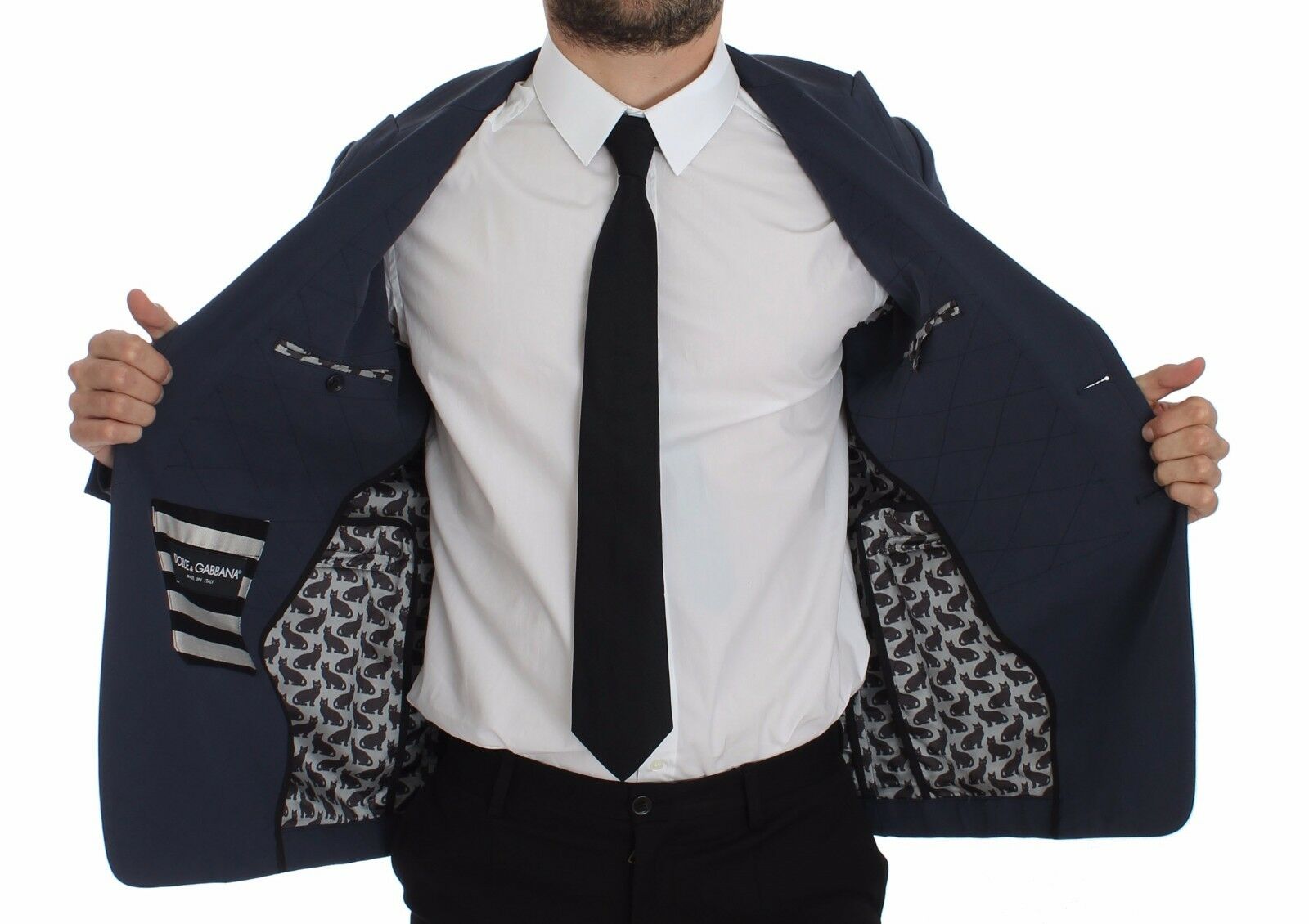 Dolce &amp; Gabbana Blue Cotton Stretch Casual Blazer