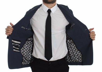 Dolce &amp; Gabbana Blue Cotton Stretch Casual Blazer