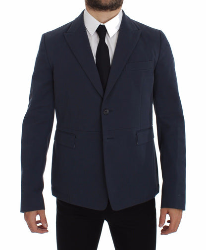 Dolce &amp; Gabbana Blue Cotton Stretch Casual Blazer