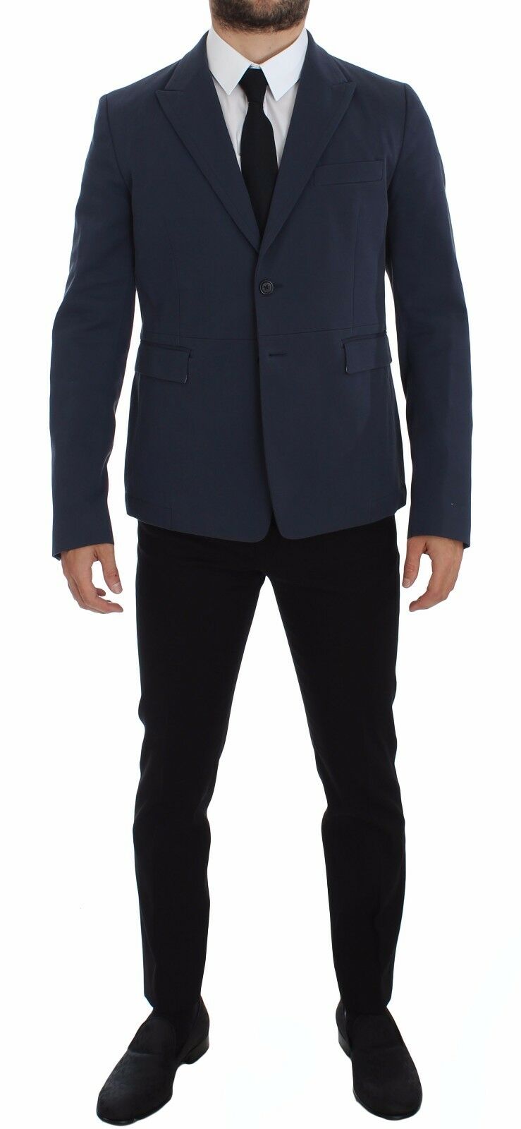 Dolce &amp; Gabbana Blue Cotton Stretch Casual Blazer