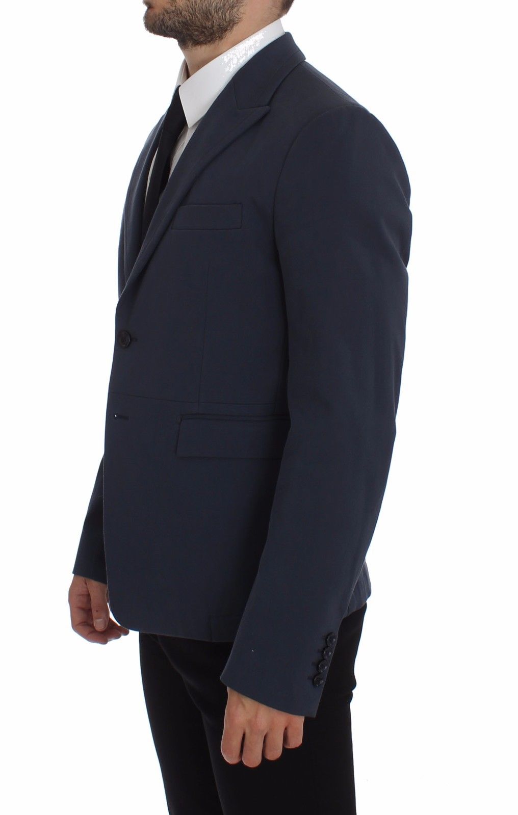 Dolce &amp; Gabbana Blue Cotton Stretch Casual Blazer