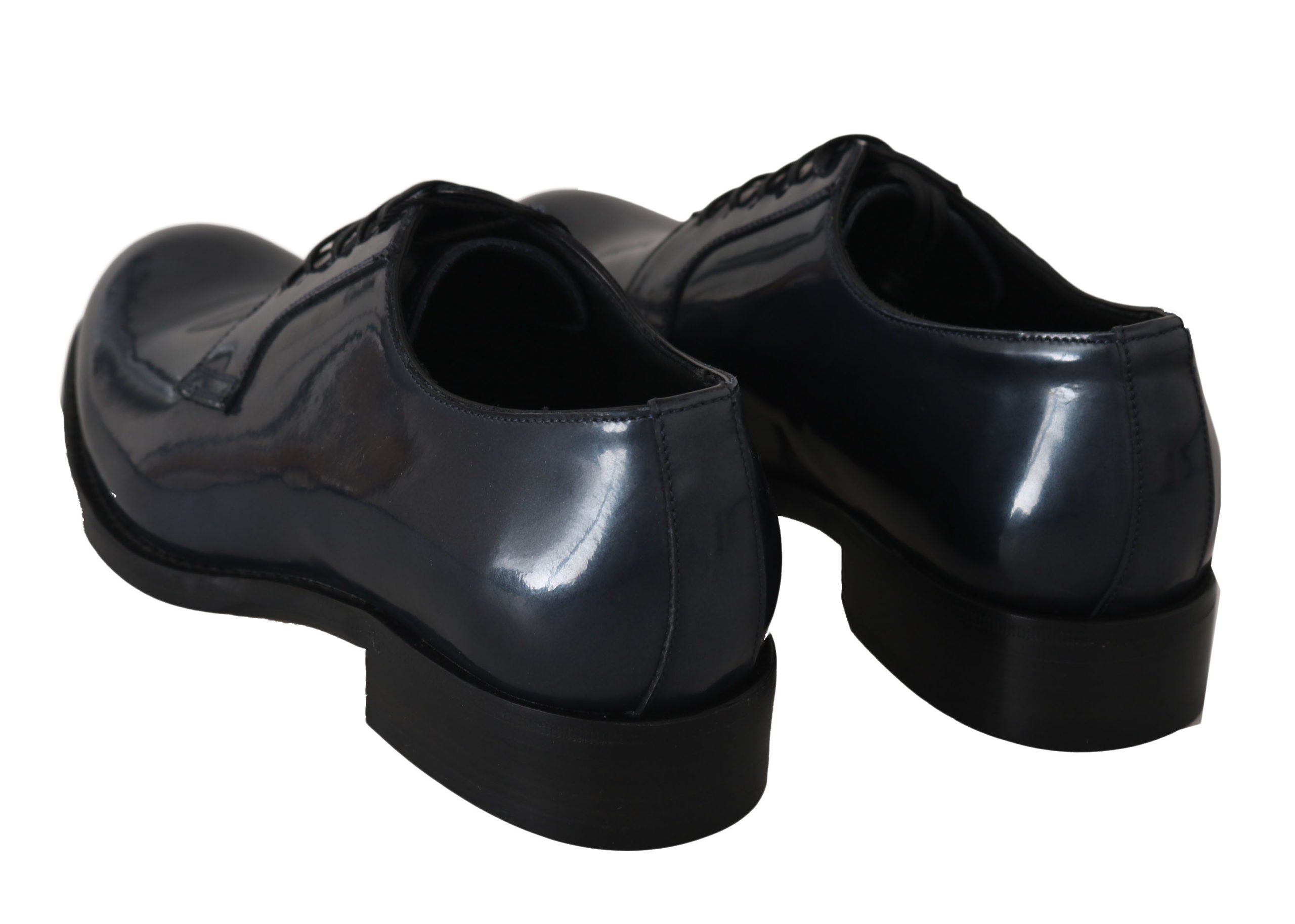 Dolce &amp; Gabbana Blue Leather Derby Dress Formal Shoes
